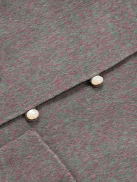 Wool coat women with Round Neck & Pearl Buttons