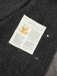 Wool coat women with Round Neck & Pearl Buttons