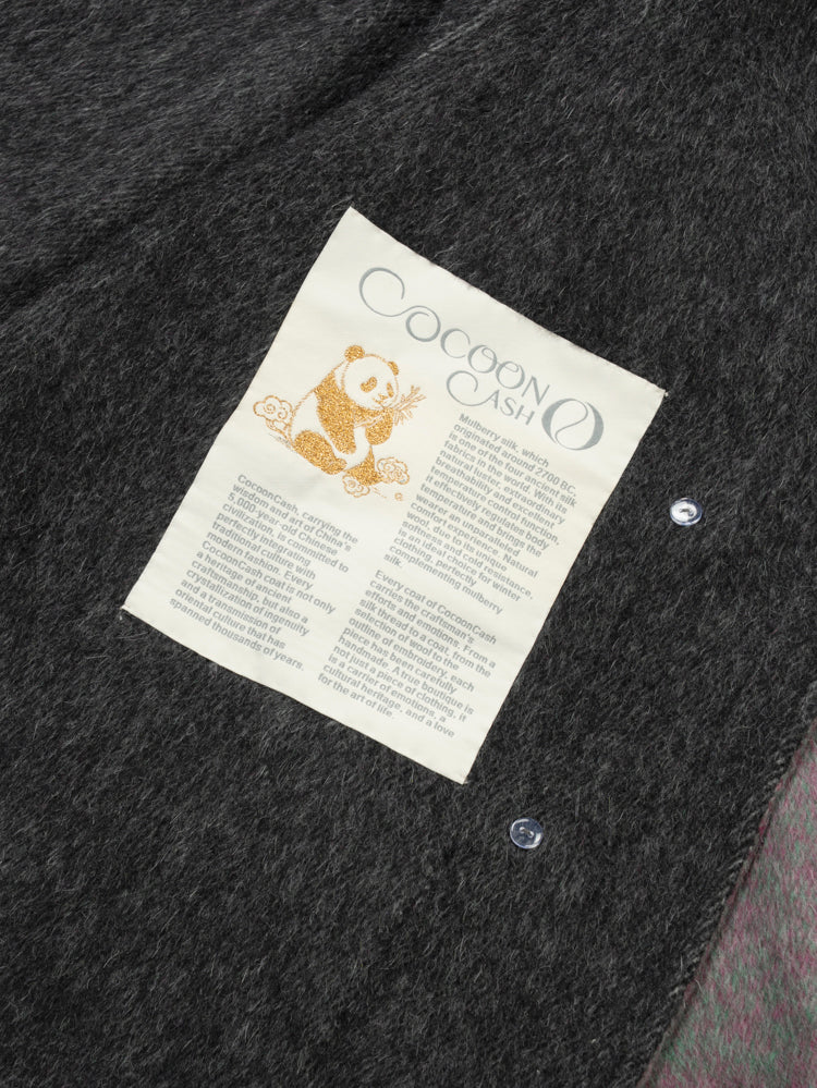 Wool coat women with Round Neck & Pearl Buttons