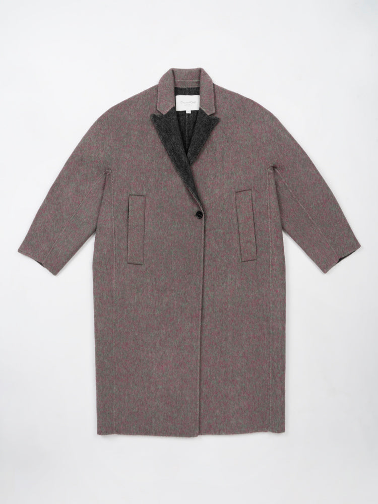 Wool  coat with Grey Gradient Tailored Collar