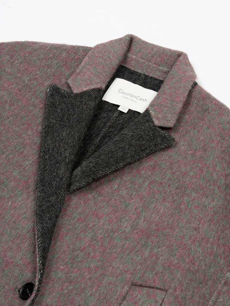 Wool  coat with Grey Gradient Tailored Collar