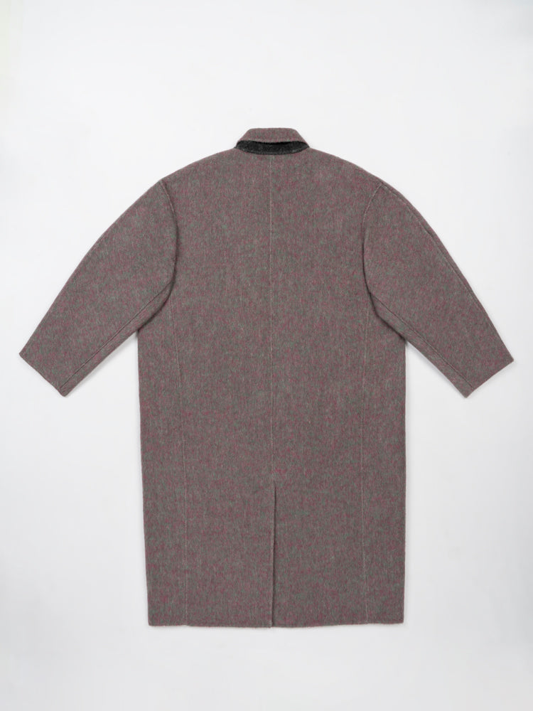 Wool  coat with Grey Gradient Tailored Collar