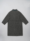 Wool  coat with Mandarin Collar and Long Belt