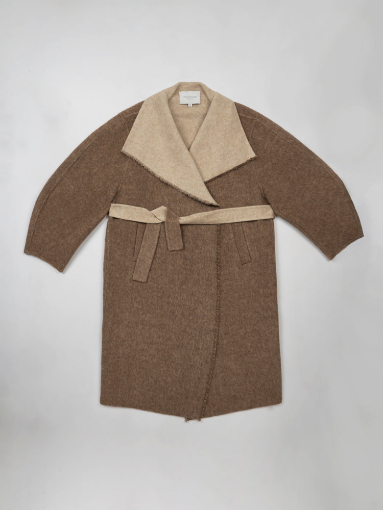 Wool  coat with Fringe Accents