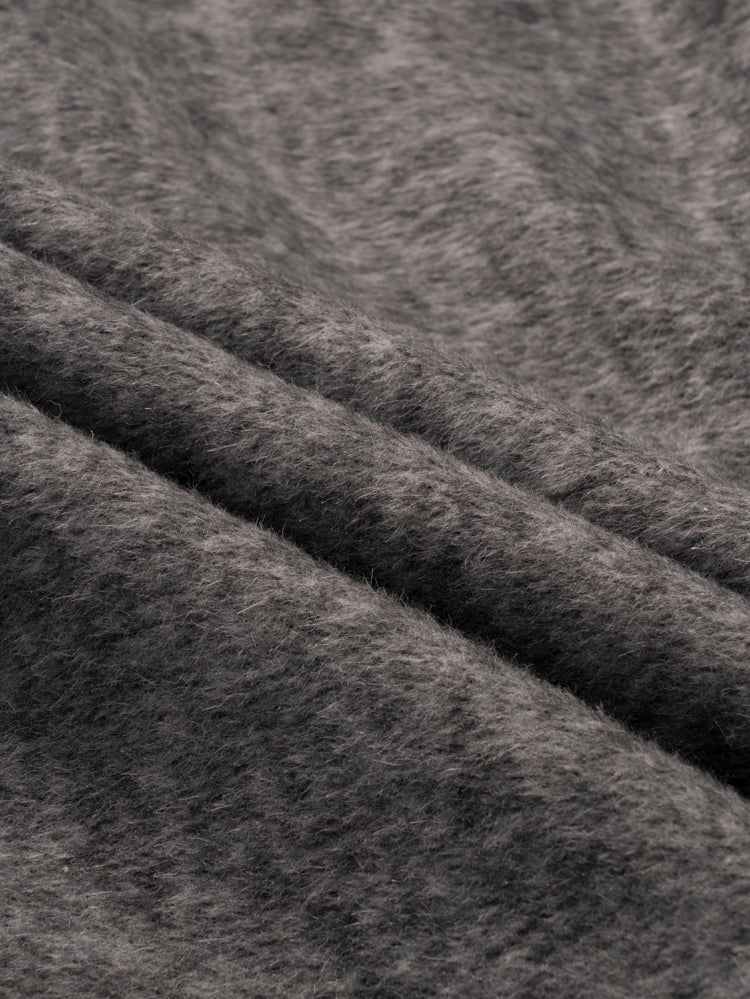 Wool  coat with Mandarin Collar and Long Belt