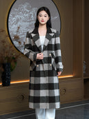 Wool  coat with Zebra Two-Tone Plaid