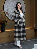 Wool  coat with Zebra Two-Tone Plaid