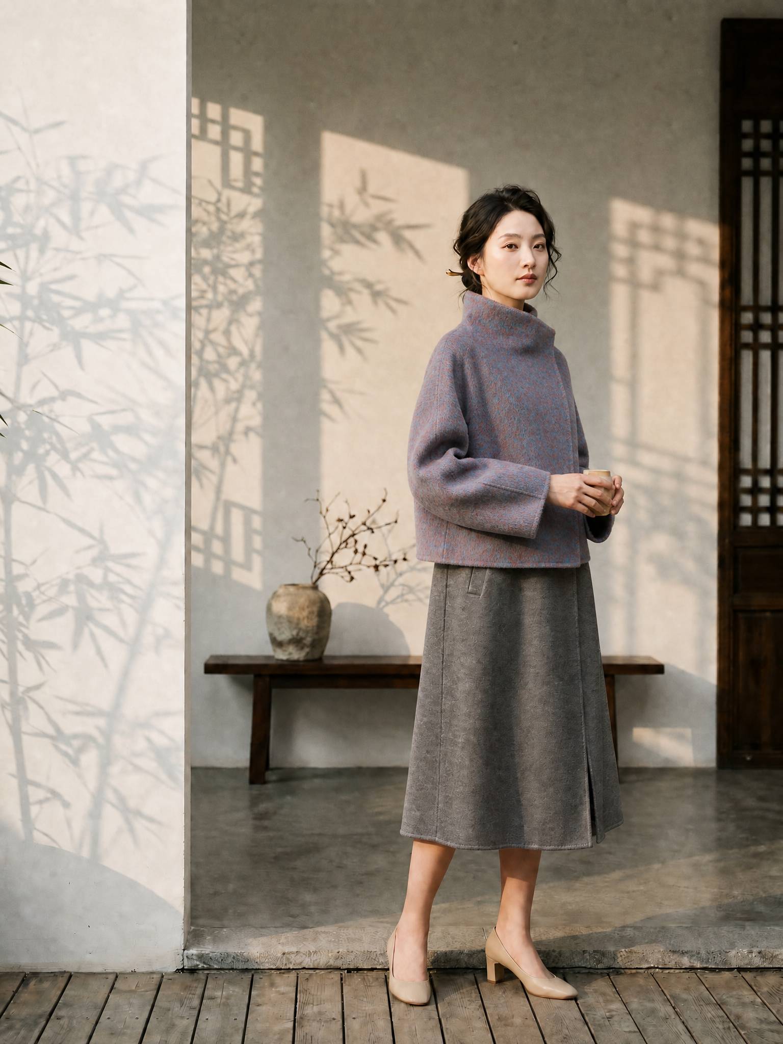 Quiet elegance is expressed through calm presence, refined movement, and understated luxury.