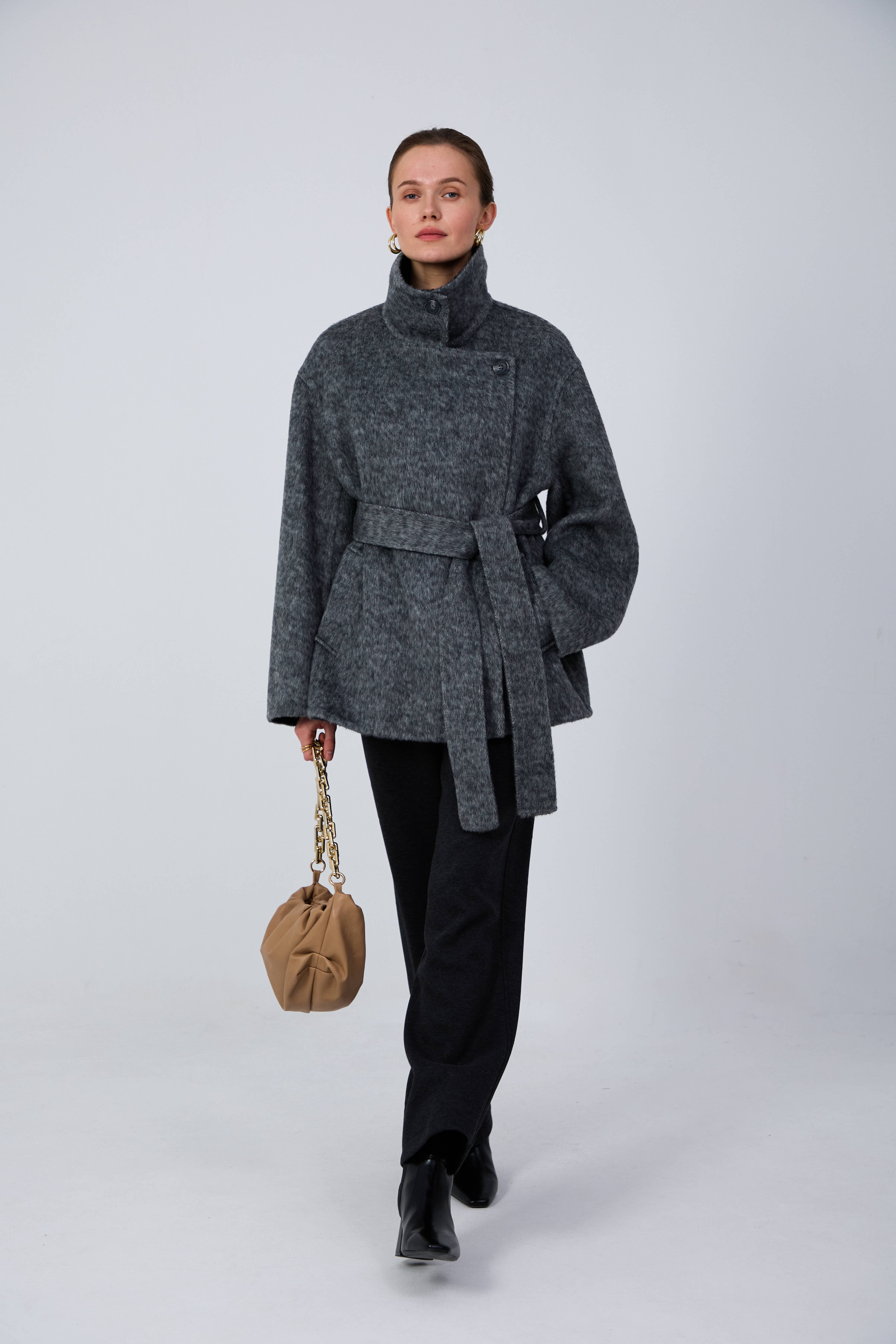 Eastern aesthetic premium belted coat