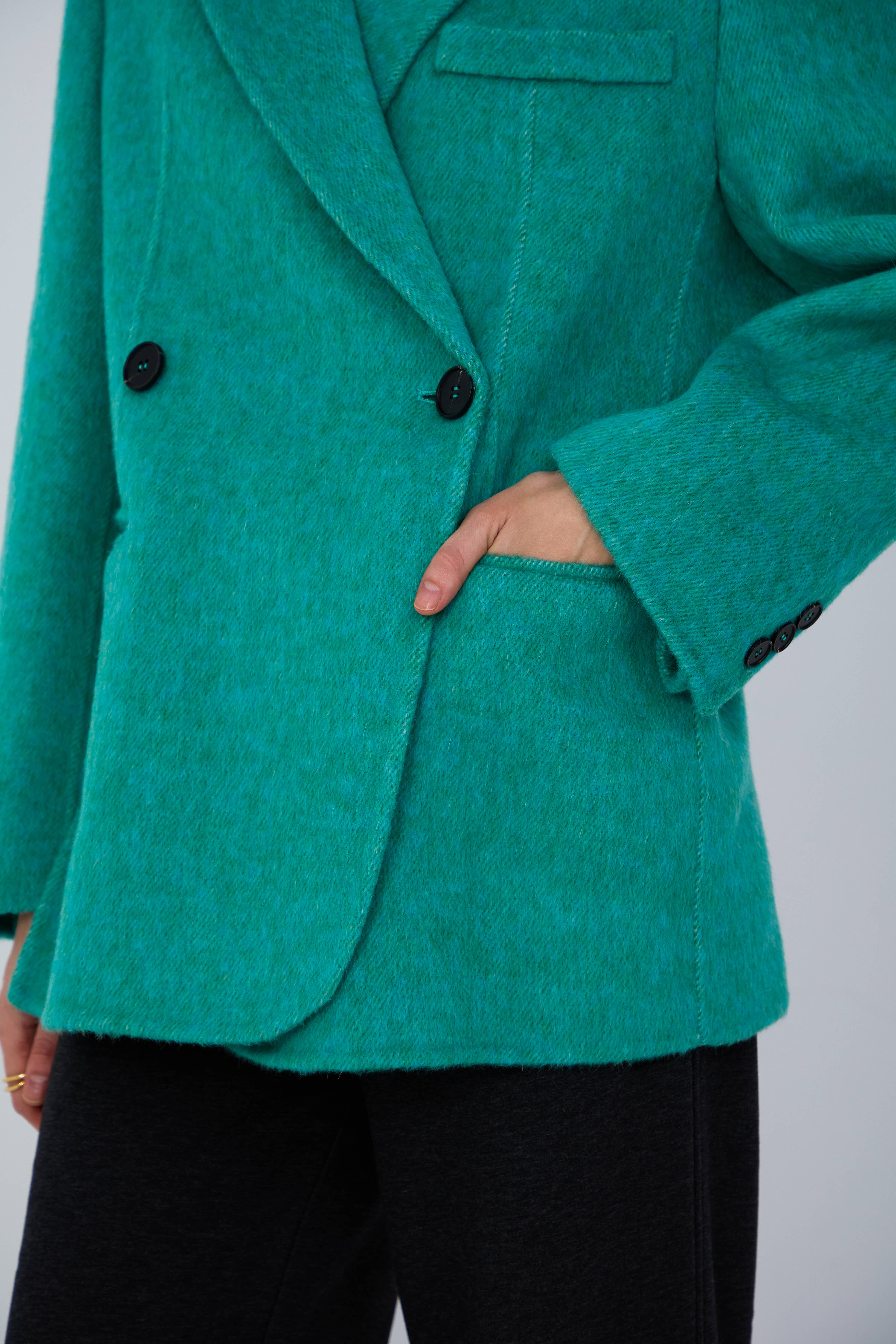 Eastern aesthetic relaxed wool coat