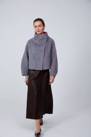 Elegant Eastern motif belted wool coat