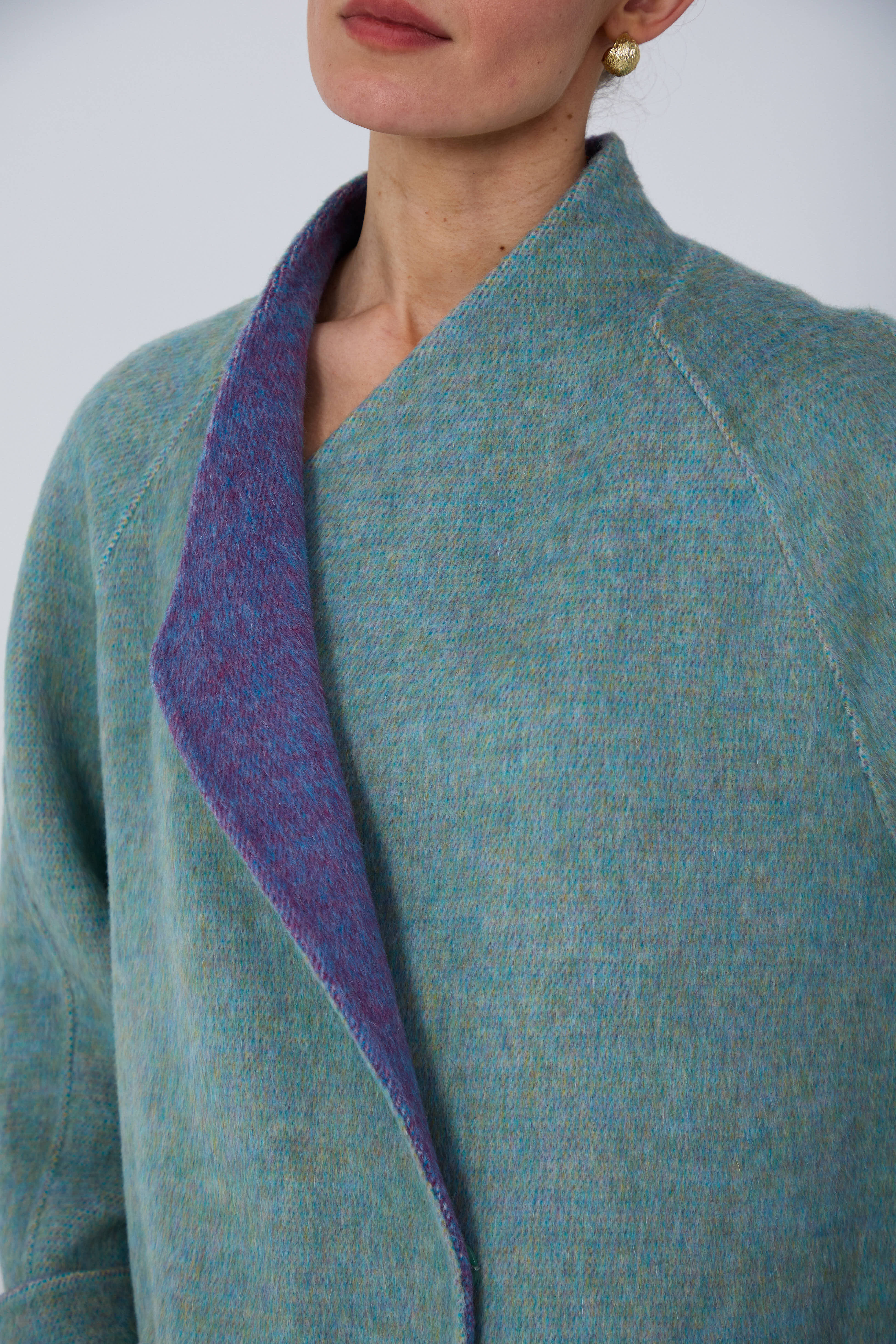Elegant hand-finished wool coat
