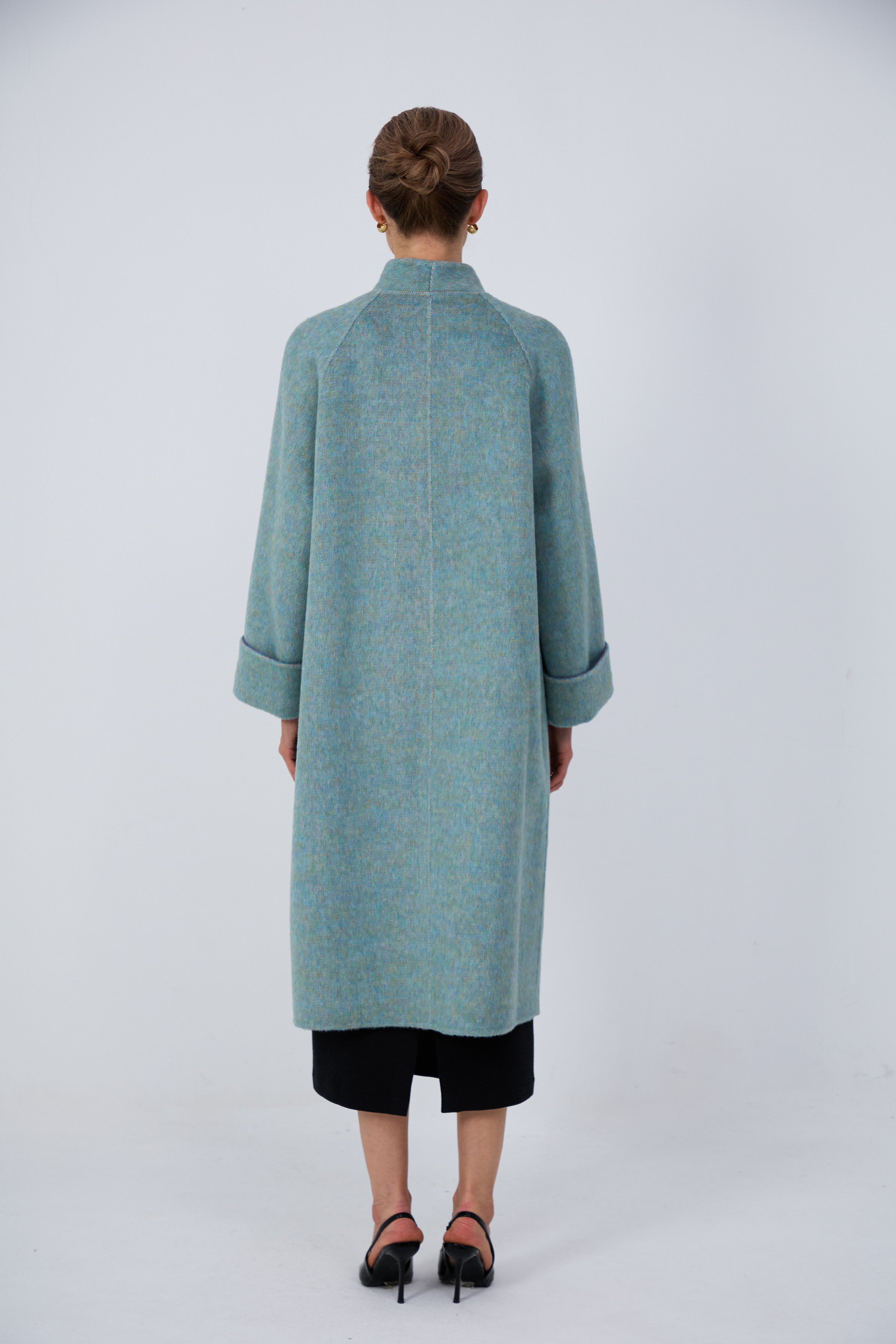 Women's Relaxed-Fit Wool Coats With QE707 Wisteria Purple