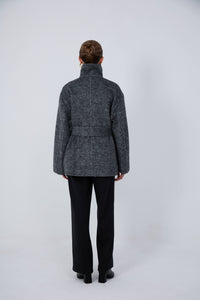 Hand-finished belted wool coat