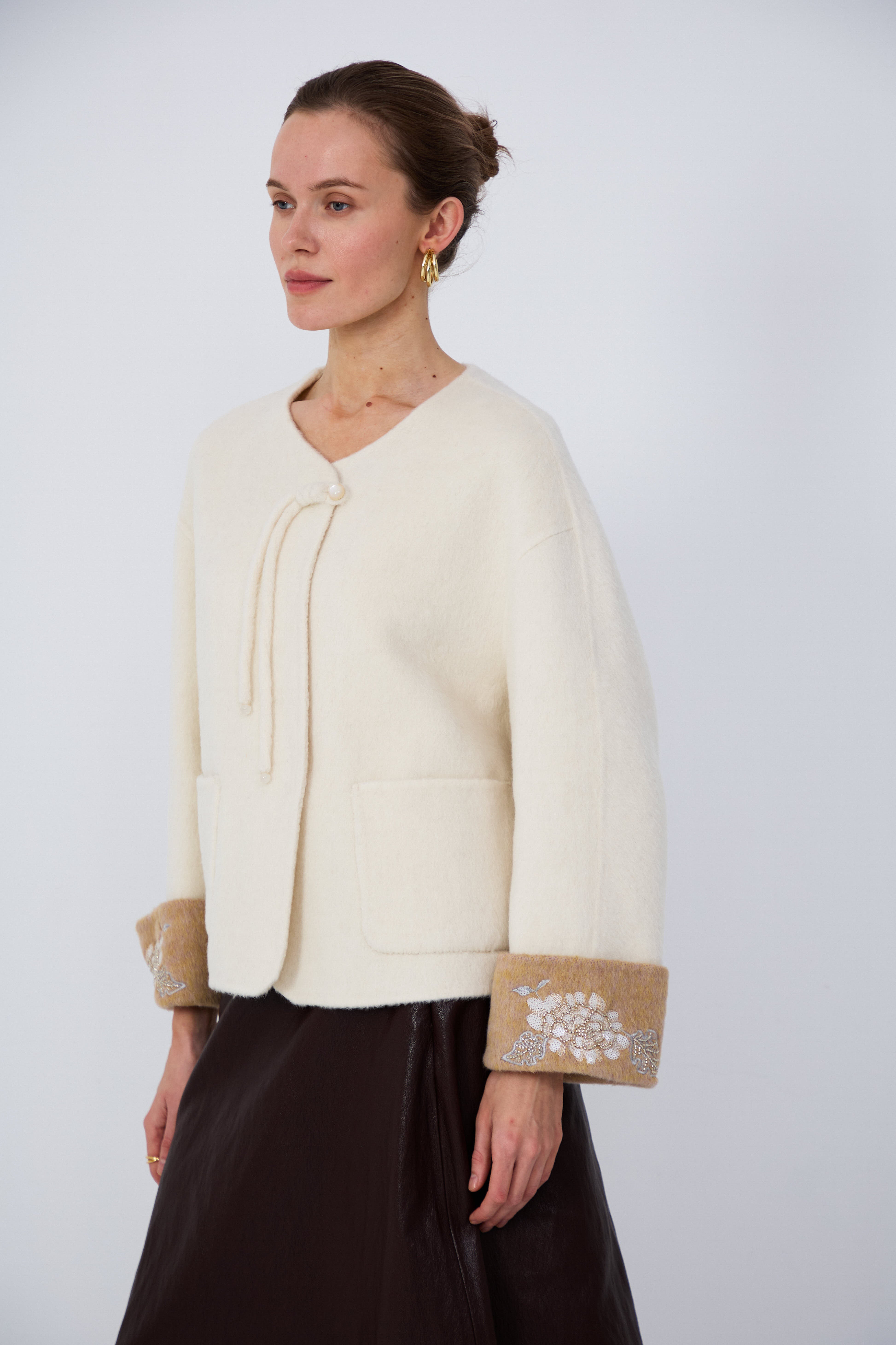 Luxury Eastern-inspired wool coat