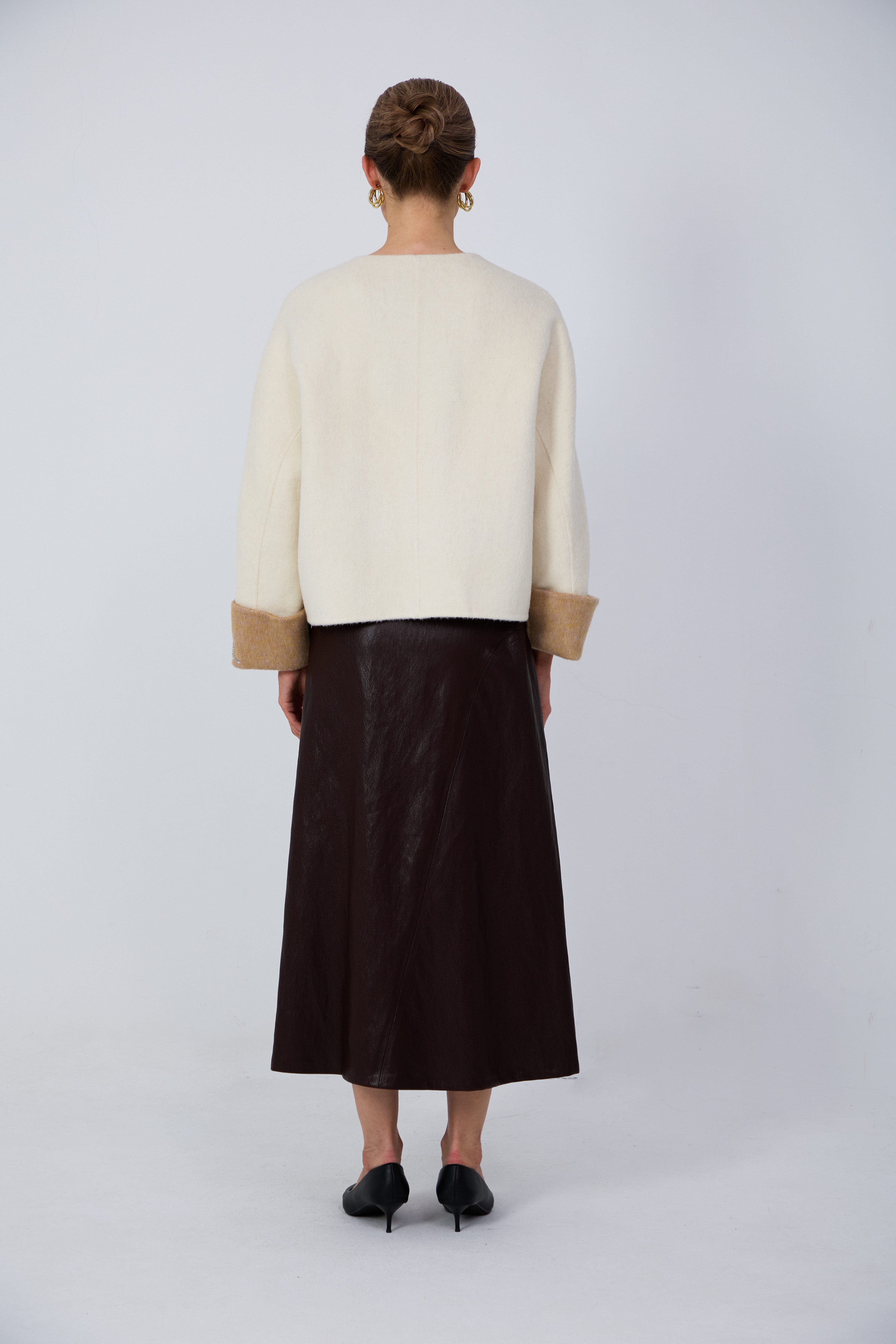 Women's Short Wool Coats With 679 White
