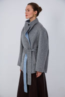 Modern minimalist Eastern-inspired wool coat