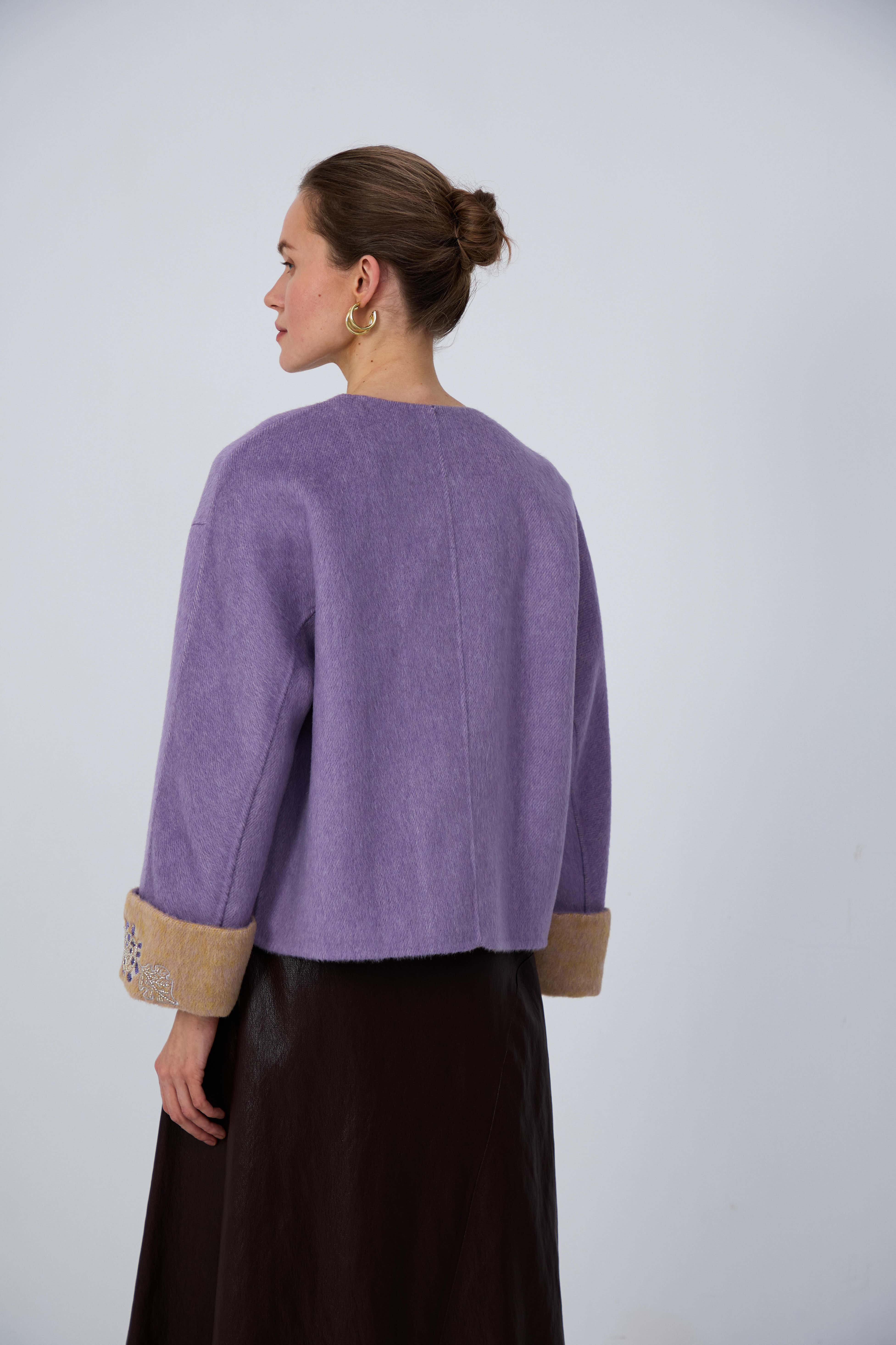 Mulberry silk elegant wool coat