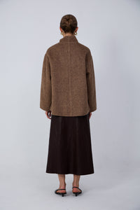 Mulberry silk lined elegant wool coat