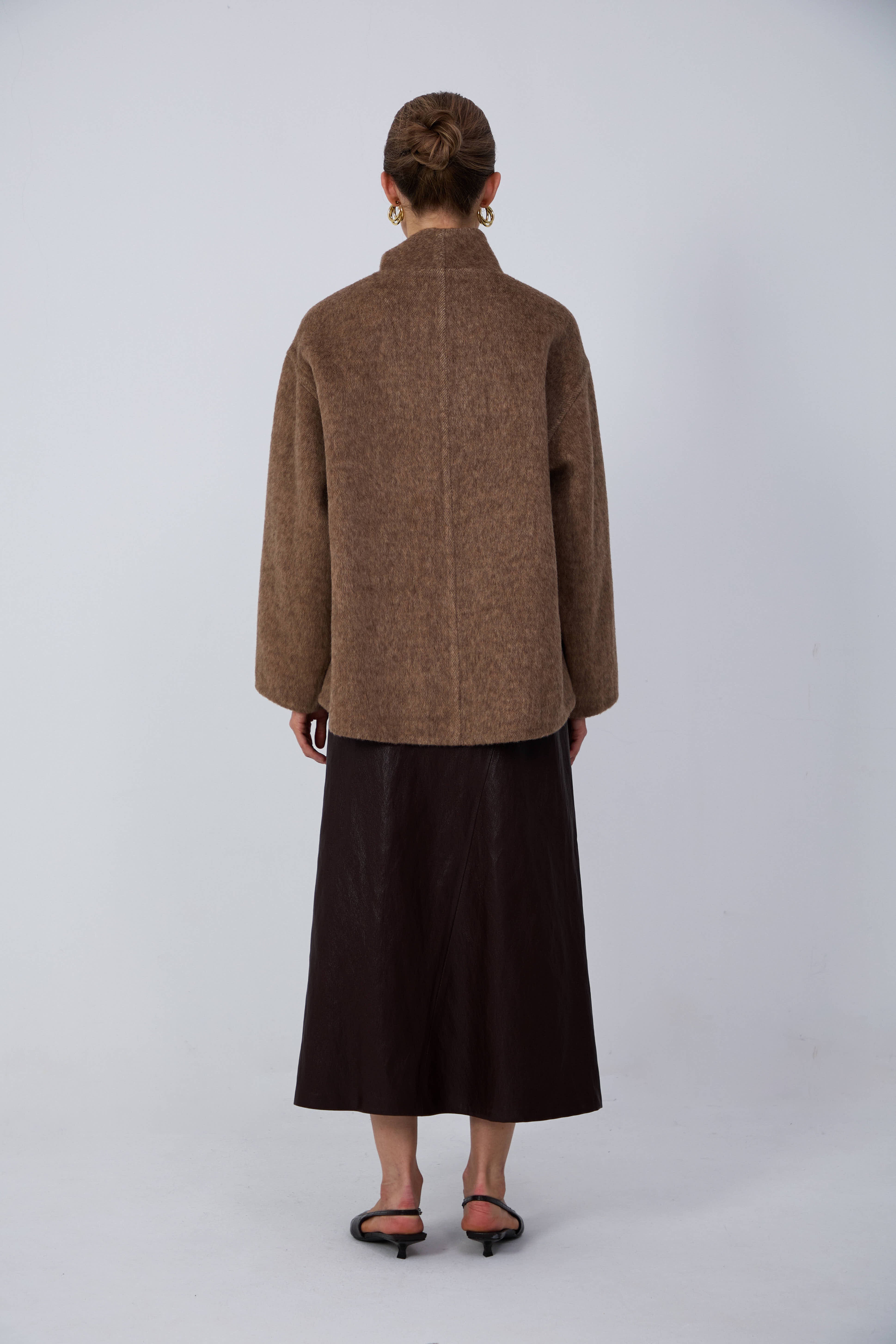 Women's Belted Wool Coats With 737 Sunset Orange