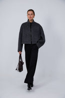Natural material belted wool coat
