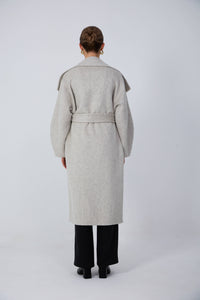 Natural silk lined wool coat