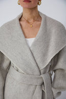 Natural silk wool coat