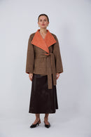 Premium hand-finished belted wool coat