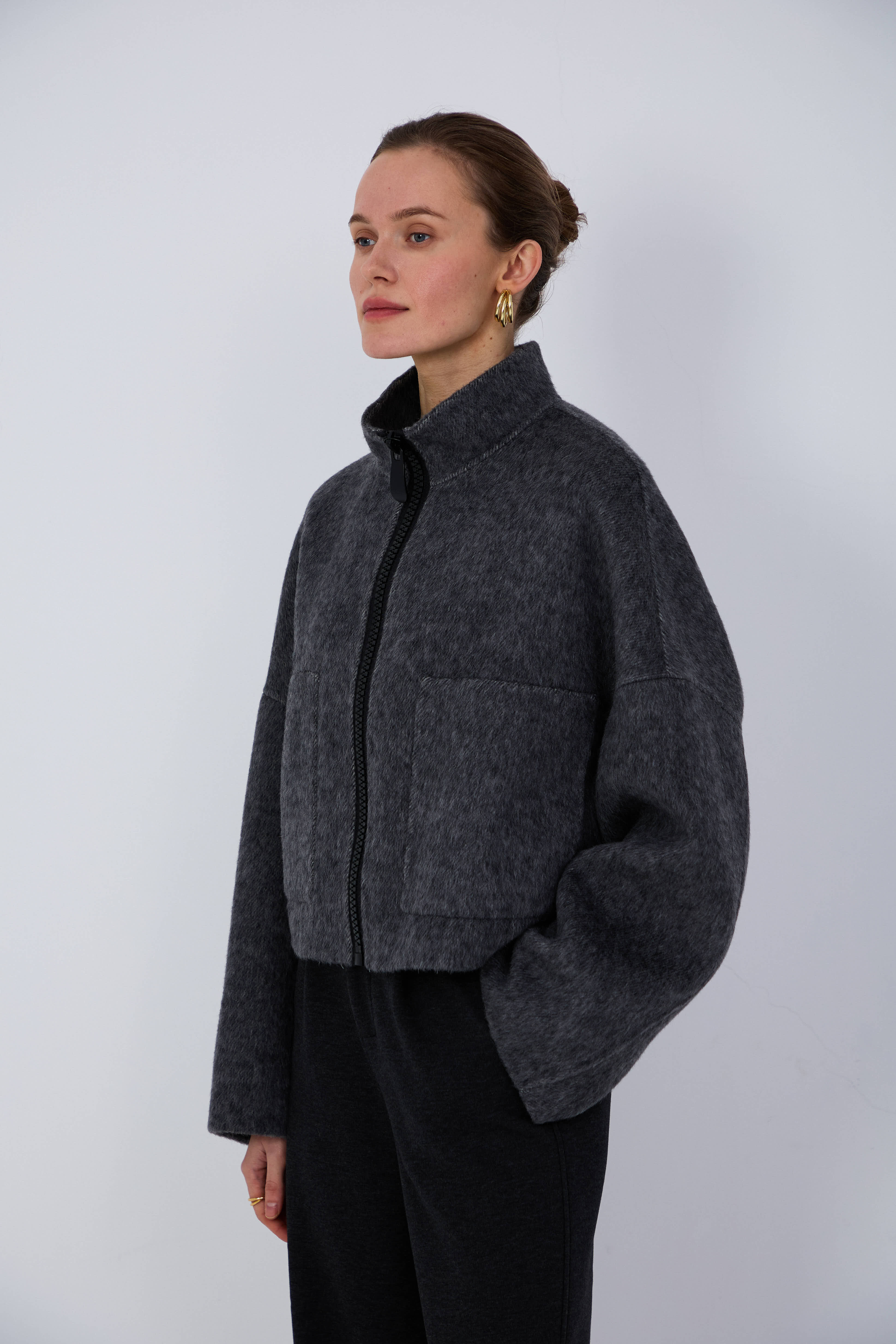 Silk-lined office wool coat