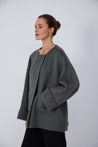 Silk blend wool coat