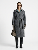 Women's Hand-Finished Wool Coats With 502 Misty Blue Ocean