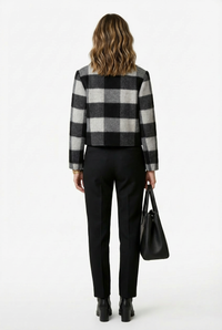 Women's Short Wool Coats With 335 Zebra Gray