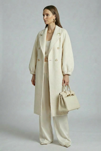 Women's Relaxed-Fit Wool Coats With 362 White