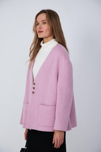 casual wool coat with functional design