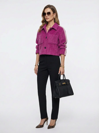 Women's Hand-Finished Wool Coats With 389 Velvet Peony