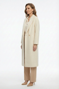 Women's Hand-Finished Wool Coats With 087 White