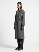 Women's Hand-Finished Wool Coats With 502 Misty Blue Ocean