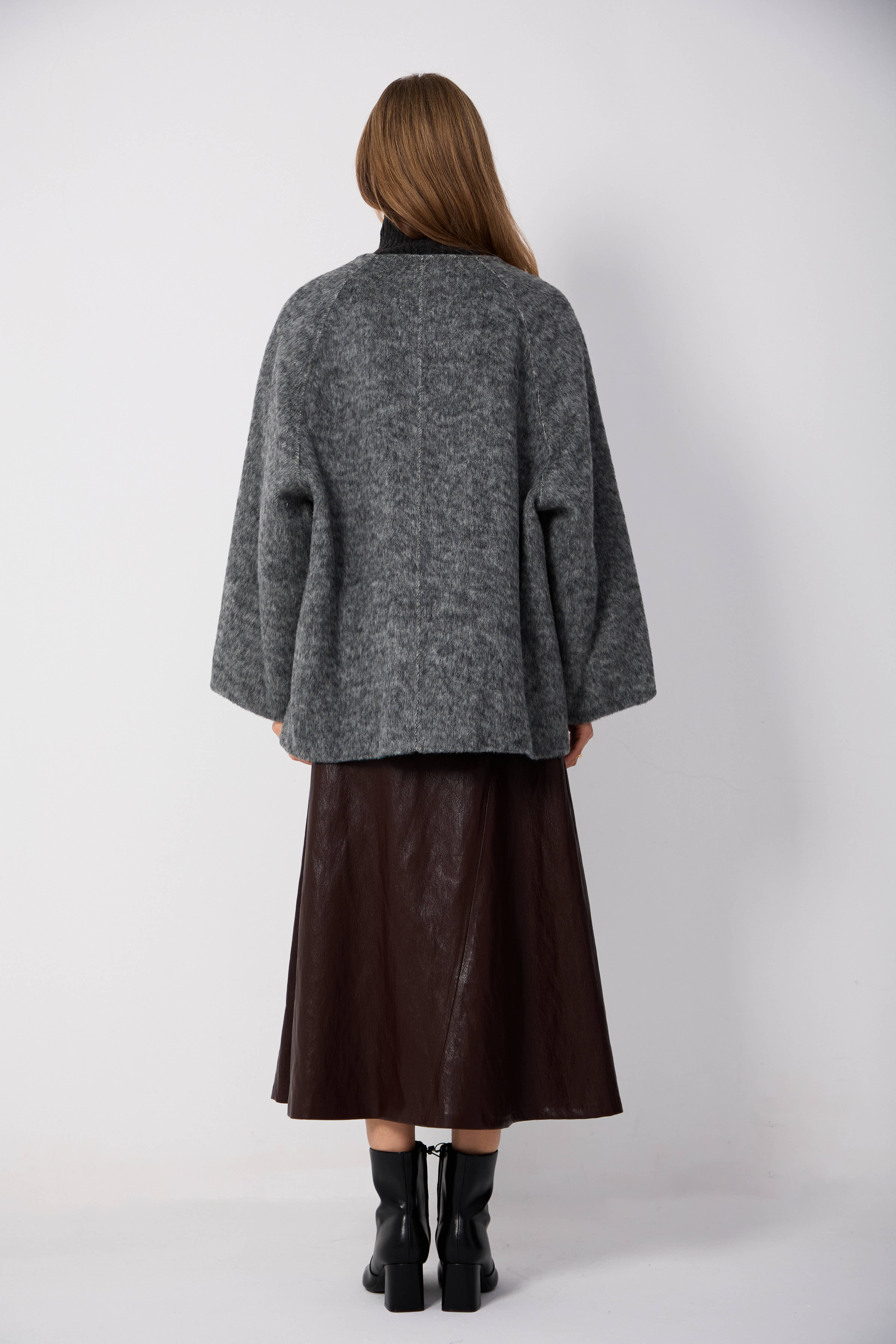 Women's Short Wool Coats With 173 Orchid Sea Mist