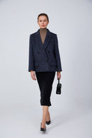 short hand‑finished wool coat women