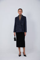 short silk‑lined wool coat women