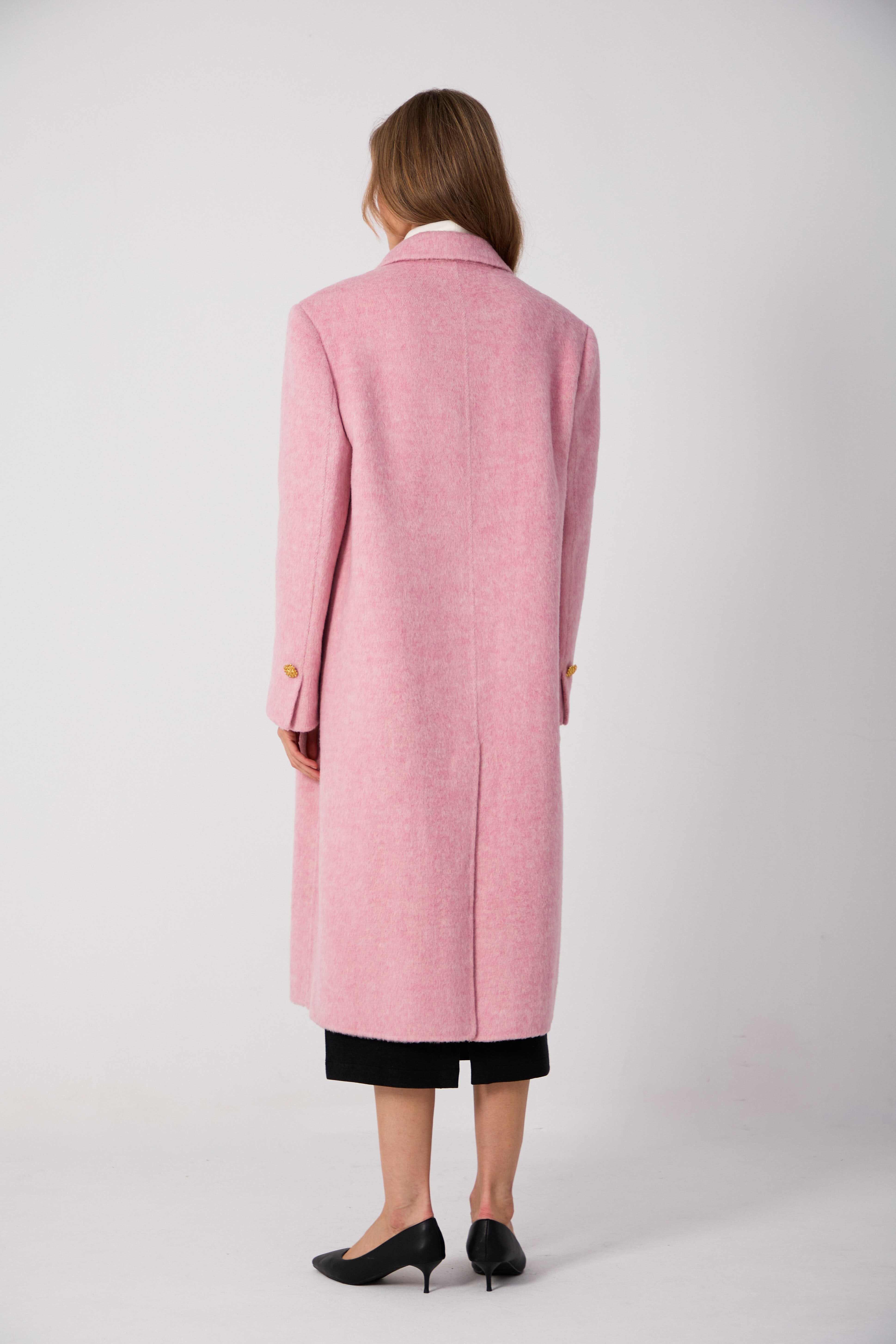 Women's Long Wool Coats With 322 Peach Blossom Jade
