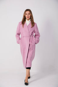 wool outerwear with fluid lines